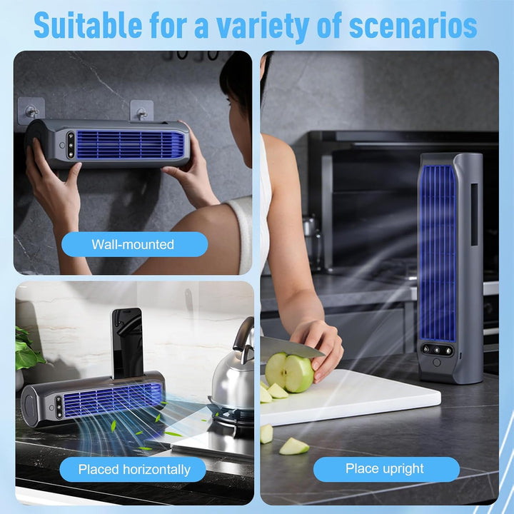 2000 mAh Akku Camping Ventilator, Tragbare Tischventilator Leise USB Ventilator für Büro, Reisen, Kü