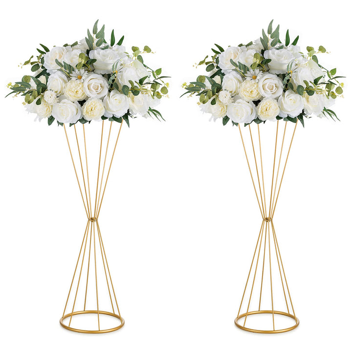 NUPTIO Gold Hochzeit Tafelaufsätze für Tische: 68cm Hoch Metall Blume Trompete Vase 2 Stück Blume St