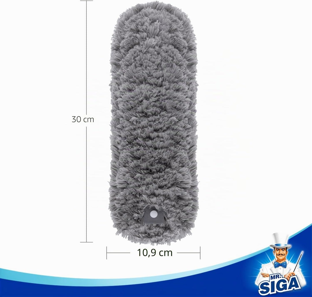 MR.SIGA Fusselfreie Mikrofaser-Staubwedel Ersatzköpfe, waschbarer Staubwedel für Haushaltsreinigung,