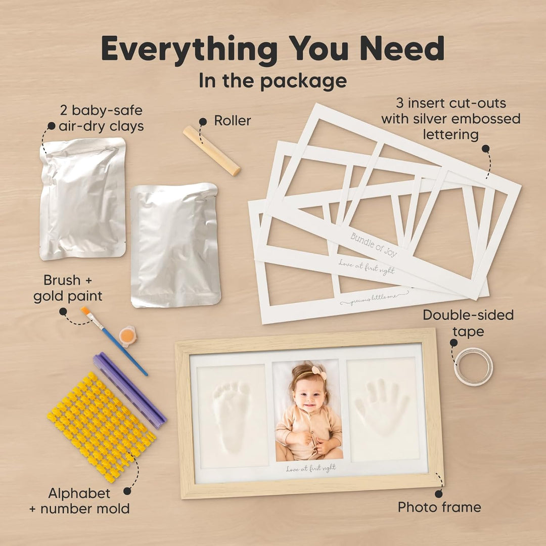 Baby Handabdruck und Fussabdruck Set - Gipsabdruck Baby Hand und Fuss für Neugeborene - Handabdruck