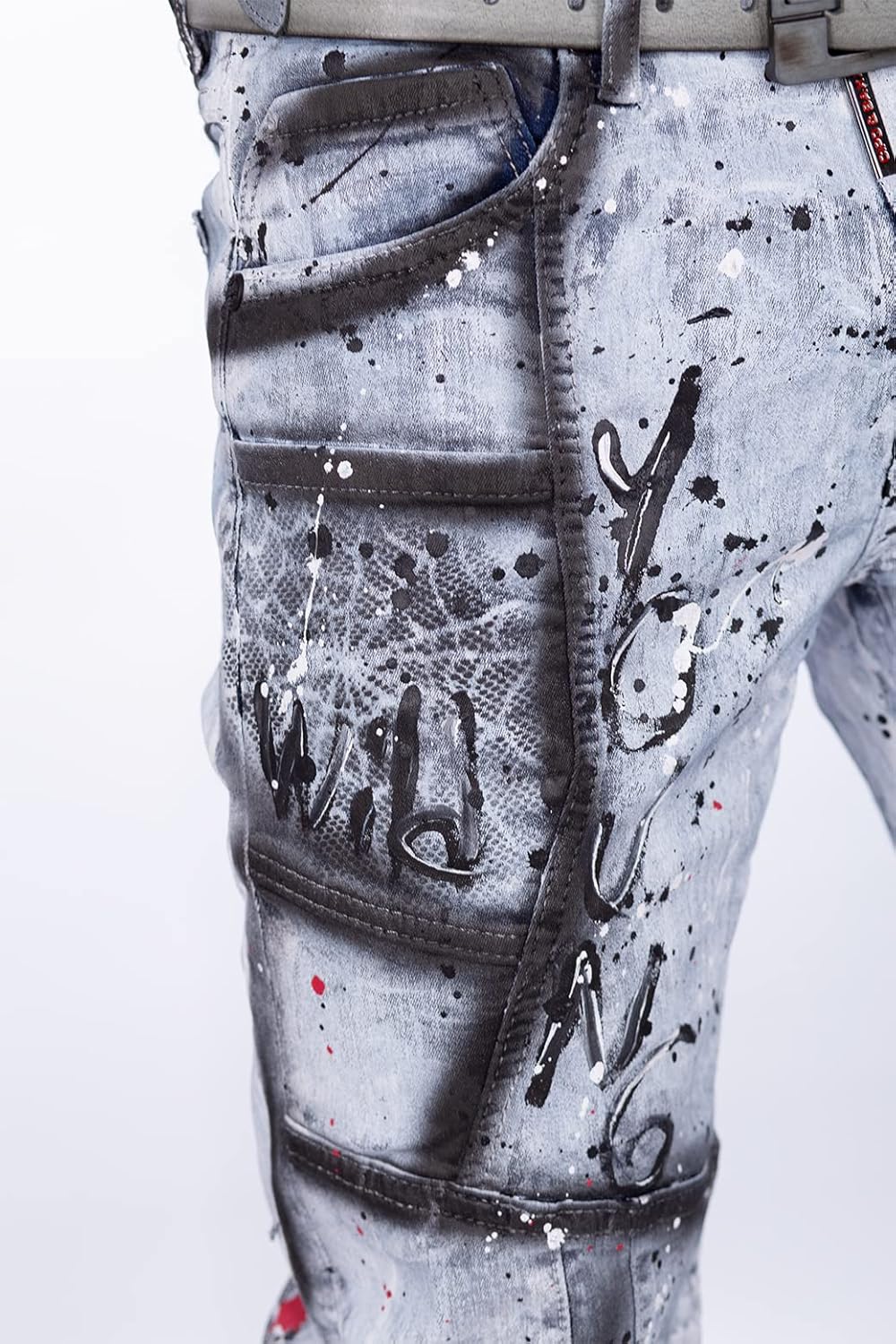 Cipo & Baxx Herren Jeans modernes extravagntes Design 38W / 34L Iceblue - 89, 38W / 34L Iceblue - 89