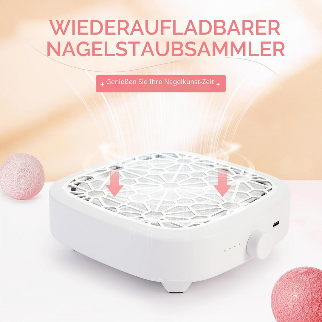 Nagelstaubsauger kompaktes,5500 U/min Bürstenloser Motor für Acrylnägel,Staubabsaugung Nägel für Man