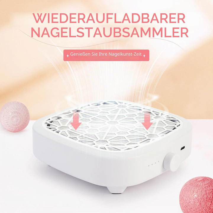 Nagelstaubsauger kompaktes,5500 U/min Bürstenloser Motor für Acrylnägel,Staubabsaugung Nägel für Man