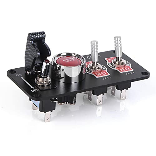 Jtron Autoschalterfeld 12v20a Kippschalter 4 in 1 Zündschalter 12v50A START-Taste für Autoboot (ON-O
