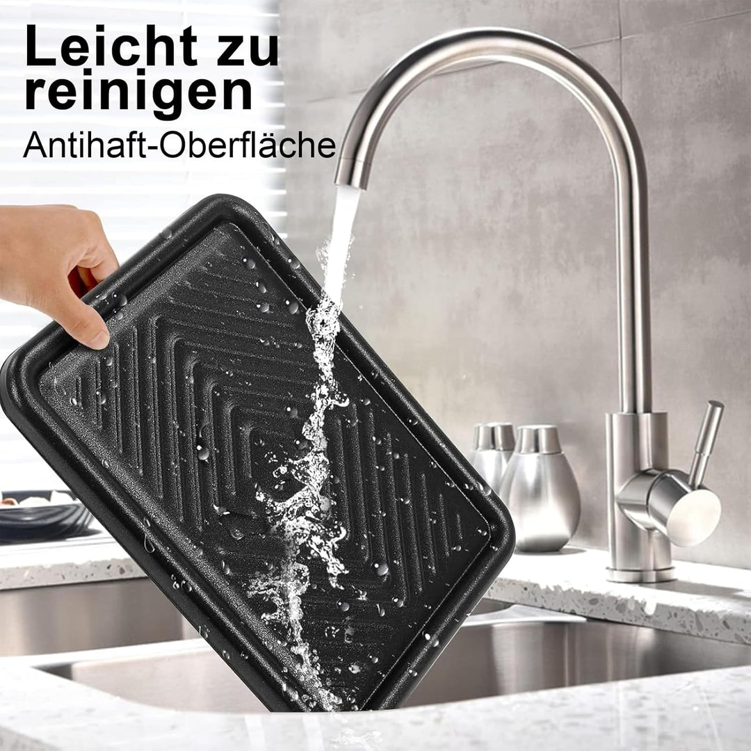 Raclette 8 Personen - Raclette Grill Antihaft Beschichtung Grillpfanne mit 8 Mini Raclette Pfännchen