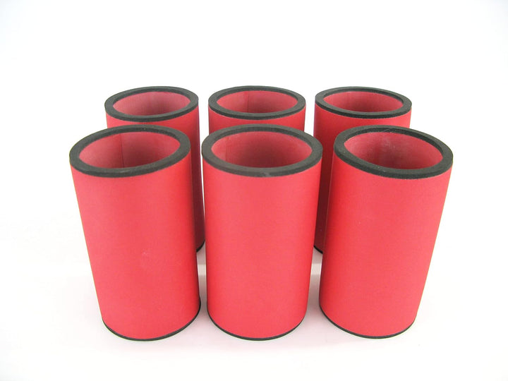 6X Rote Getränkekühler - Bierkühler - Flaschenkühler für Langen 0,33L Bierflaschen aus bestem 5-6mm