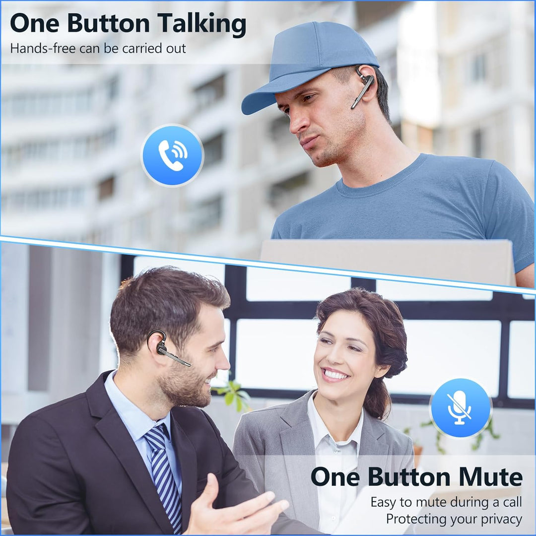 New Bee Bluetooth Headset, V5.1 Wireless Freisprech Headset mit 72h Spielzeit und CVC 8.0 Dual ENC G