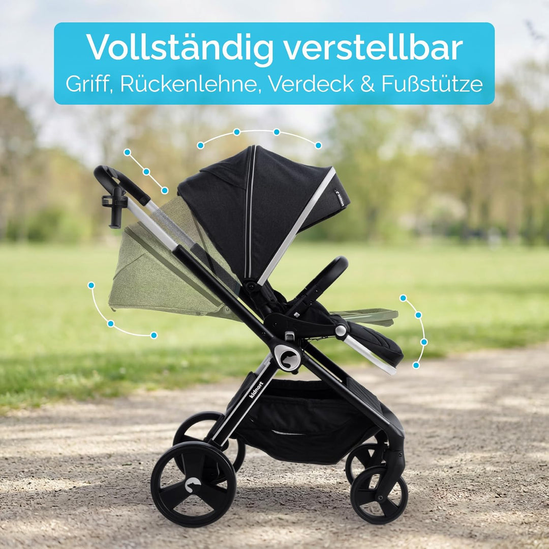 Isbjörn Kinderbuggy ab Geburt bis 22 kg, klappbar mit Liegefunktion, umsetzbare Sitzeinheit, grosse