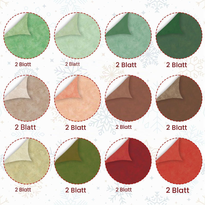 Scrapbook Papier, 24 Blätter Weihnachten Musterpapier, 24 Designs Doppelseitiges Bastelpapier, Motiv