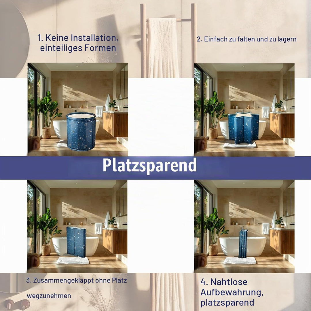 80×65 cm Faltbare Einweichbadewanne für Erwachsene, Mit Sitzkissen, Abflussrohr &amp; Aufbewahrungstasch