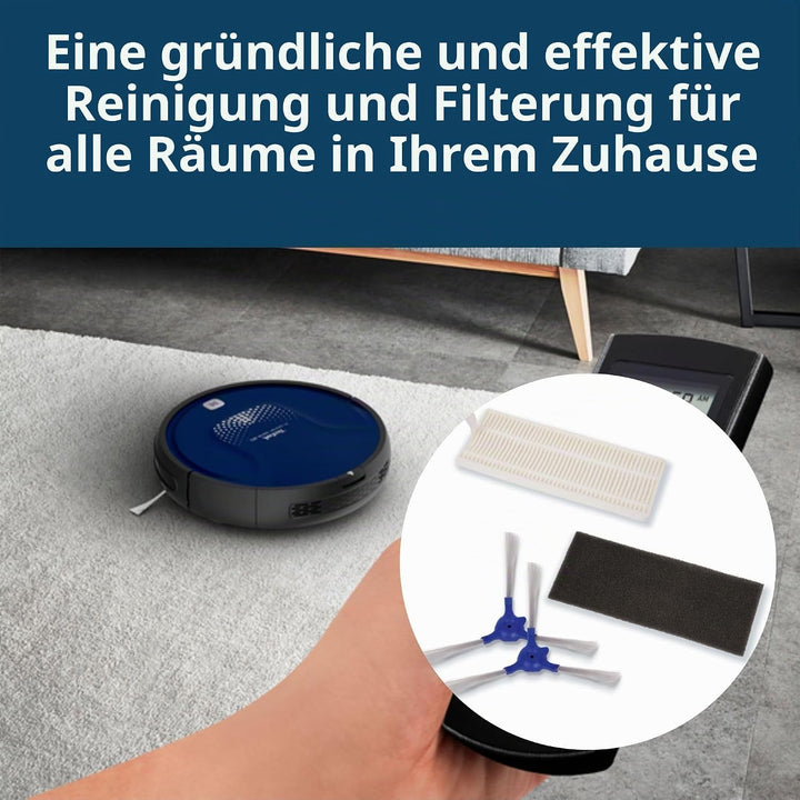Rowenta ZR720002 Watch, Resin, Schwarz Seitenbürsten und Allergy Care Roboter Filter Serie 40, Seite