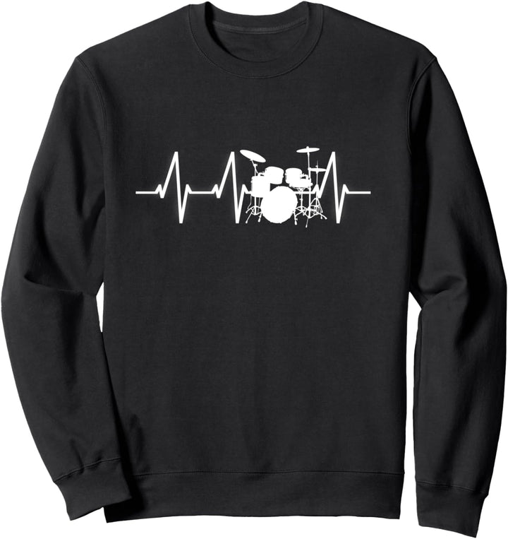 Schlagzeug Herzschlag Heartbeat Schlagzeuger Geschenk Sweatshirt