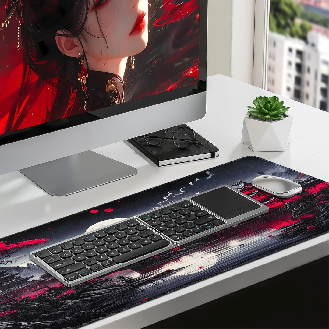 Zindoo XXL Gaming Mauspad 900 x 400 mm – Schwarzes Anime Mousepad mit Rutschfester Gummibasis – Gros