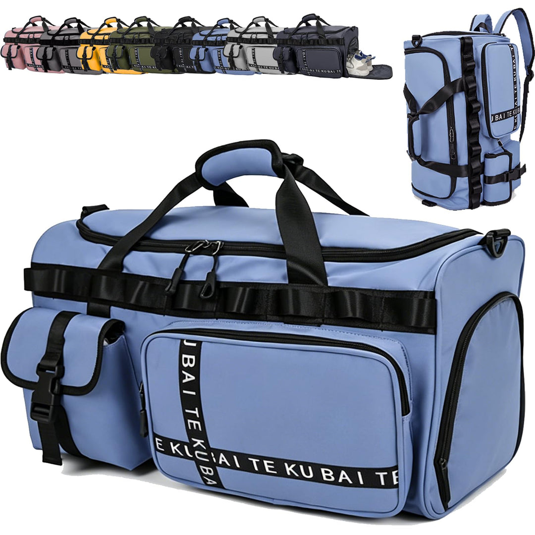 Reisetasche Damen Herren, 65L Wasserabweisende Sporttasche, Reise Tasche mit Schuhfach und Nassfach,