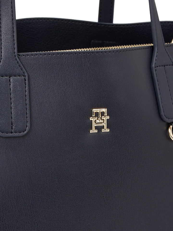 Tommy Hilfiger Damen Tote Bag Tasche Iconic Tommy Satchel Mittelgross Einheitsgrösse Space Blue, Ein