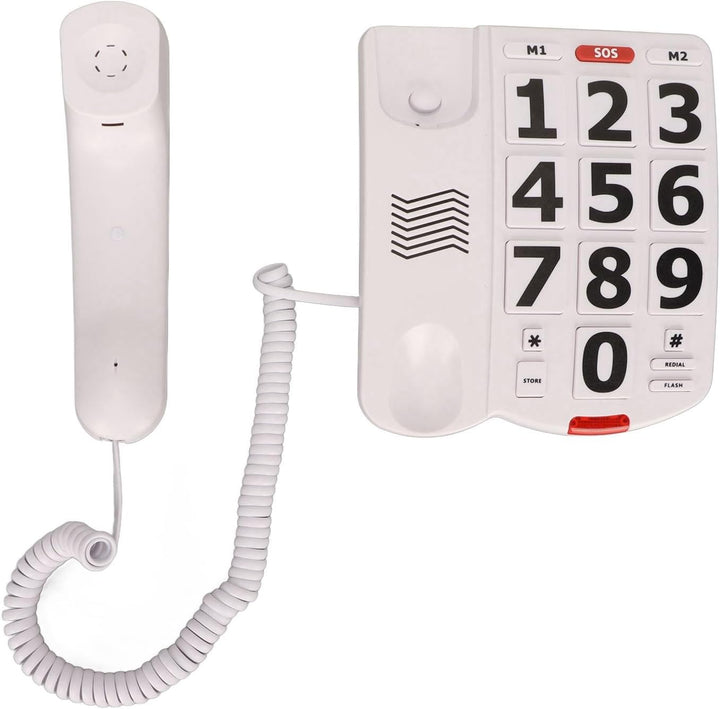Dpofirs Schnurgebundenes Telefon mit Grossen Tasten für Hör und Sehbehinderte, Festnetztelefon für S