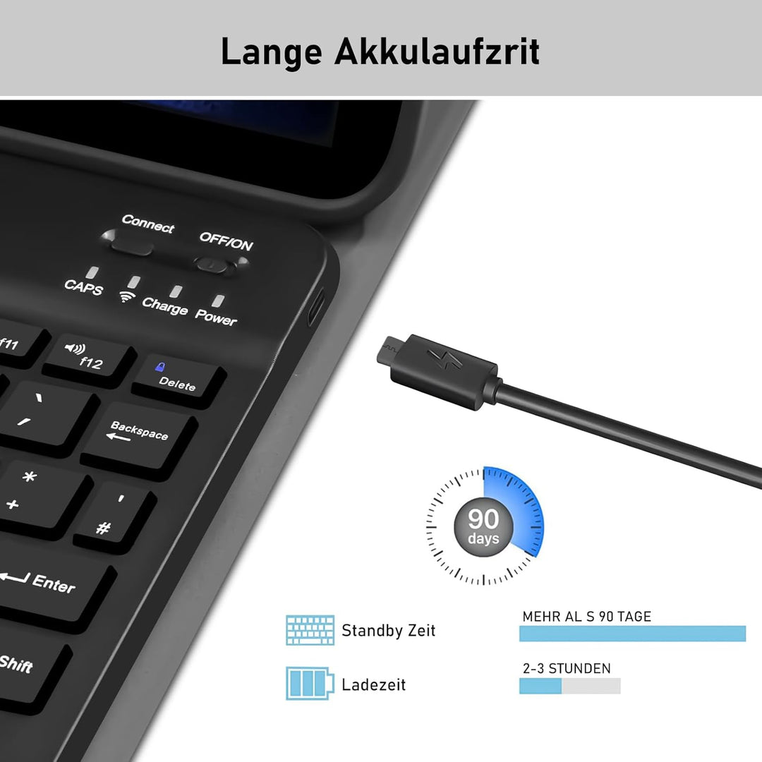 Hofsos Xiaomi Pad 6 Hülle mit Tastatur, [QWERTZ] Tastatur Hülle für Xiaomi Pad 6 11 Zoll 2023, Schut