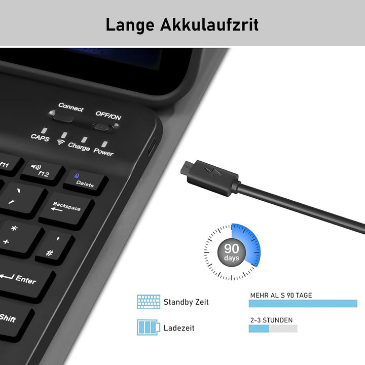 Hofsos Xiaomi Pad 6 Hülle mit Tastatur, [QWERTZ] Tastatur Hülle für Xiaomi Pad 6 11 Zoll 2023, Schut