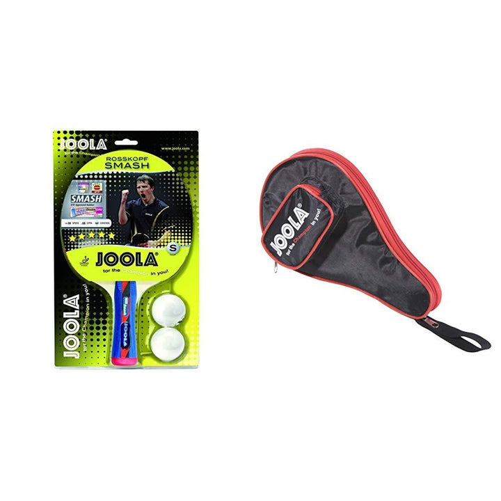 JOOLA Tischtennisschläger Rosskopf Smash Tischtennisschläger + TT-Hülle Rot, Tischtennisschläger + T