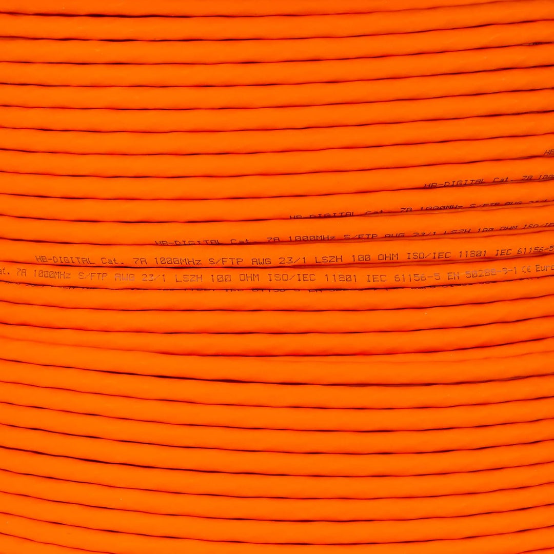 HB-DIGITAL 25m CAT.7a Netzwerkkabel LAN Kabel Verlegekabel AWG 23 Reines Kupfer S/FTP PiMF LSZH Halo