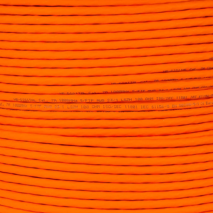 HB-DIGITAL 25m CAT.7a Netzwerkkabel LAN Kabel Verlegekabel AWG 23 Reines Kupfer S/FTP PiMF LSZH Halo