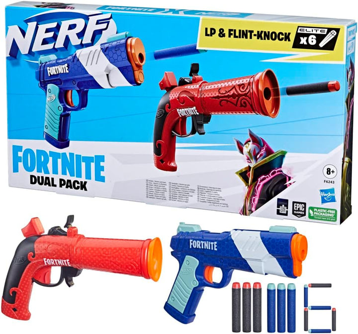 Nerf Fortnite Dual Pack, enthält 2 Fortnite Blaster und 6 Nerf Elite Darts