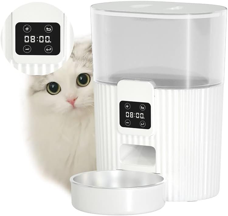 Tierisch Smart Futterautomat für Katze mit Zeitschaltuhr, automatischer Futterspender 3L, Dual-Strom