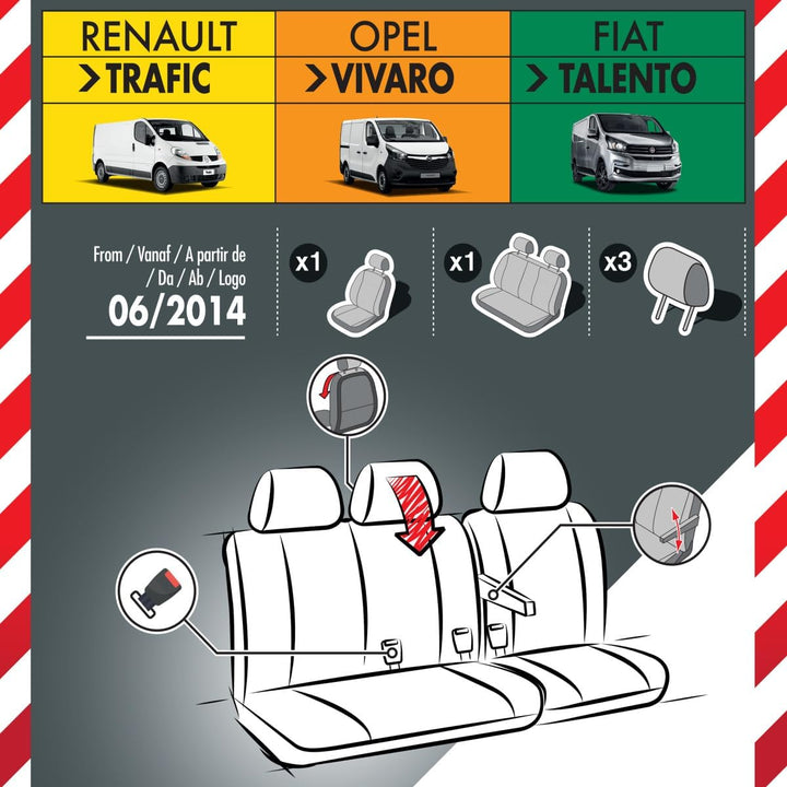 DBS 1013195 Sitzbezug für Renault Trafic/Opel Vivaro/FIAT TaLENTO