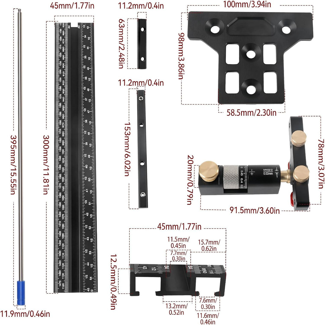 Schienensäge-Parallelführungssystem mit mikro-verstellbarem Flip-Stop, Präzisions-Holzbearbeitungs-S