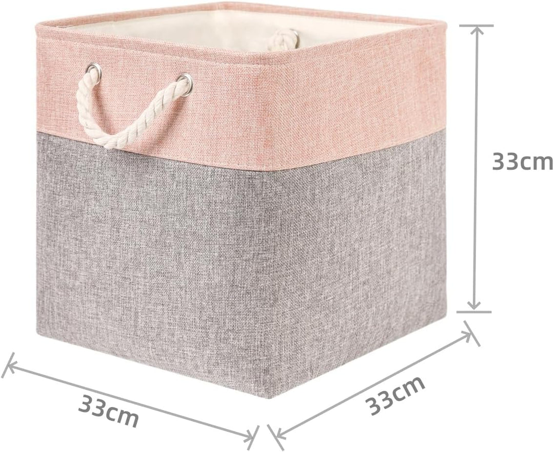 Mangata Aufbewahrungsbox Stoff,33x33x33cm Grosser Aufbewahrungskorb, Korb Aufbewahrung für Schrank,