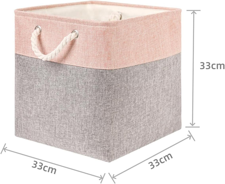 Mangata Aufbewahrungsbox Stoff,33x33x33cm Grosser Aufbewahrungskorb, Korb Aufbewahrung für Schrank,