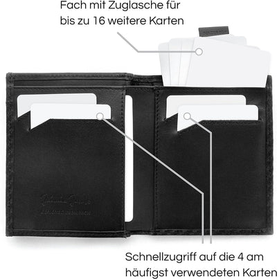 Jaimie Jacobs Echtleder Geldbörse Folder Boy Slim Wallet mit Münzfach Scheinfach Platz für 20 Karten