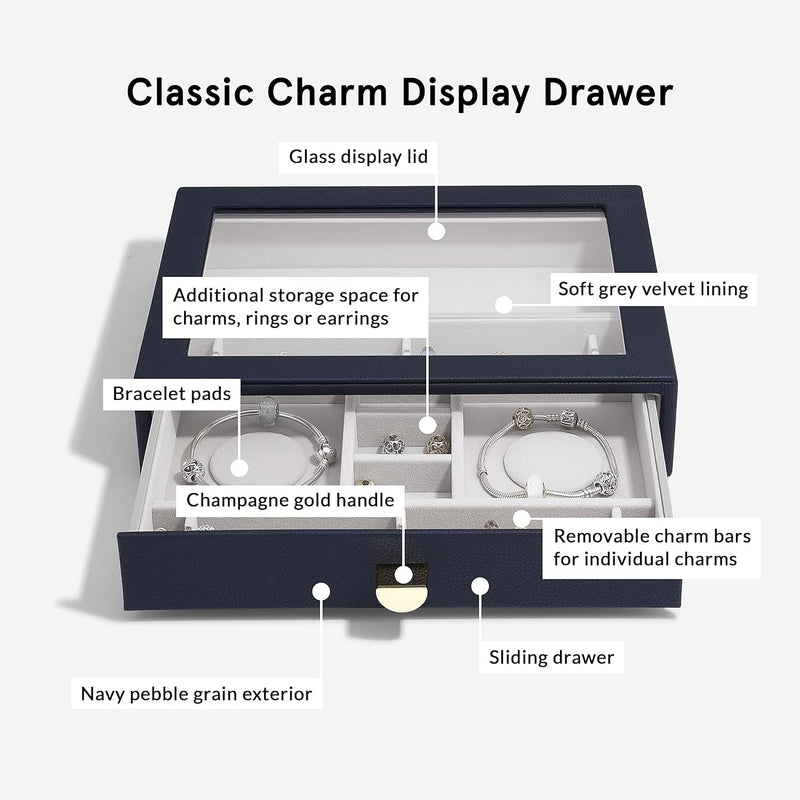 Stackers Pebble Navy Classic Charm Display Drawer, Navy