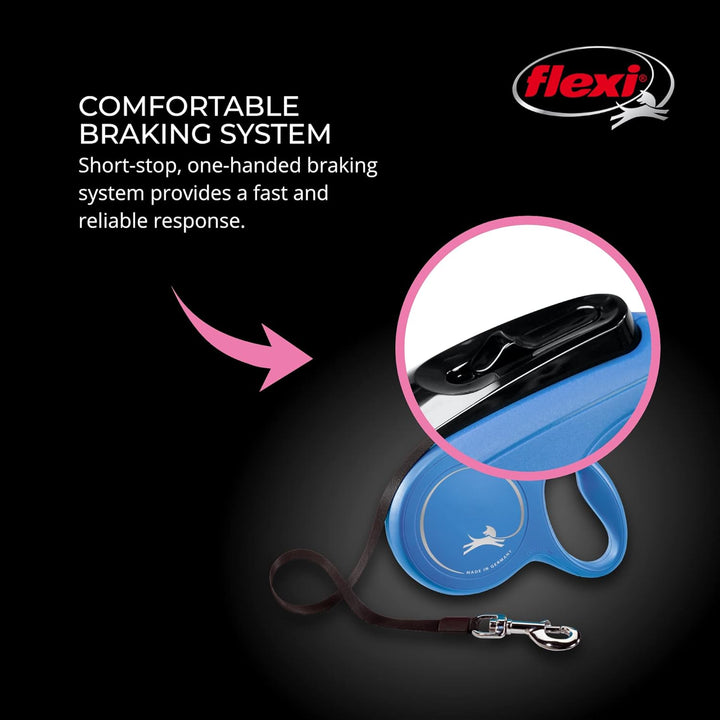 FLEXI Klassische einziehbare Hundeleine (Klebeband), ergonomisch, langlebig und verhedderungsfrei, f