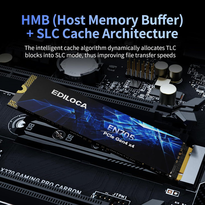 Ediloca EN705 SSD 2TB NVMe SSD M.2 PCIe Gen4, Interne SSD, 3D NAND TLC, bis zu 4800 MB/s, internes S