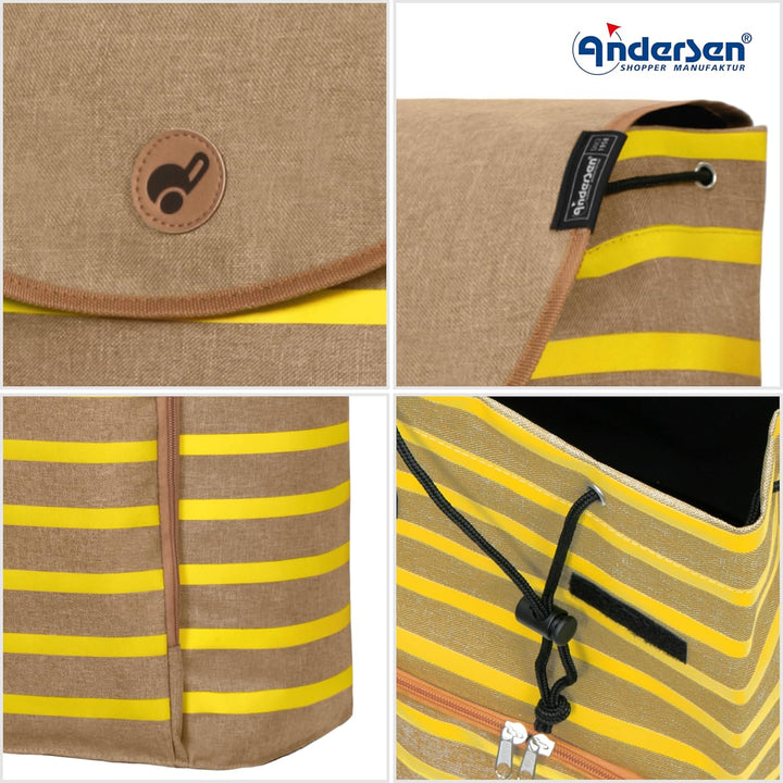Andersen Einkaufstrolley Ersatztasche - 47 Liter - Fronttasche - extra Innenfach - wasserabweisend -