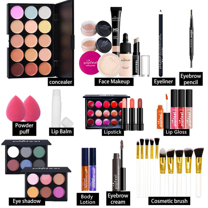 BrilliantDay Mehrzweck Make-up-Set All-in-One Make-up-Geschenkset Kosmetik-Palette Starter Kit Lipgl