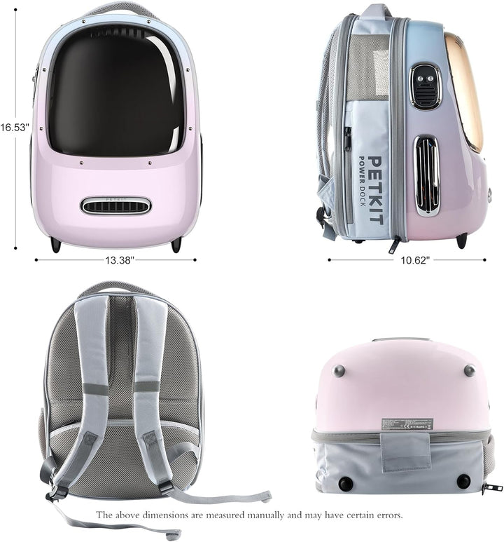 PETKIT Breezy 2 Smart Cat Carrier pink/Blue, belüftete Katzentransporttasche, Transportrucksack mit