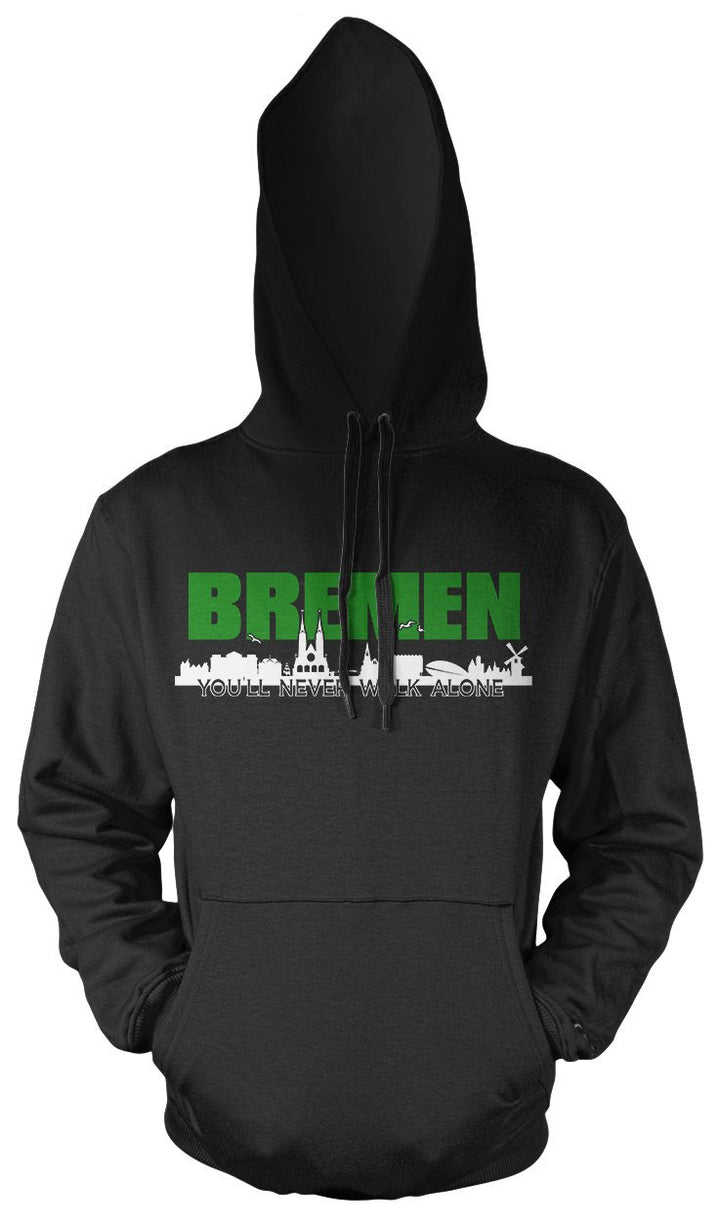 Bremen Skyline Männer und Herren Kapuzenpullover | Fussball Sport Ultras Geschenk (M, Schwarz)