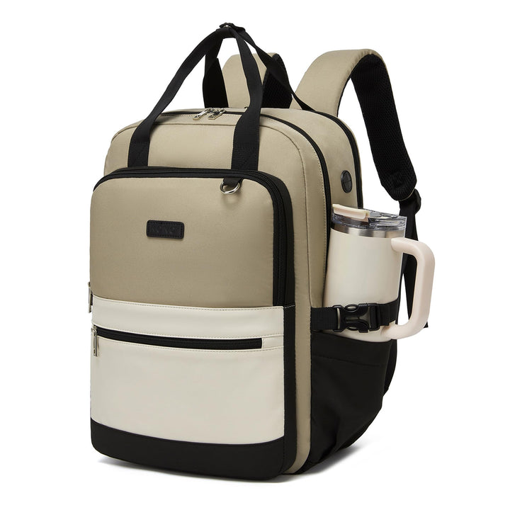 KONO Rucksack Damen 15,6 Zoll Laptop Rucksack Damen, Schulrucksack Elegant, Business Daypack mit vie