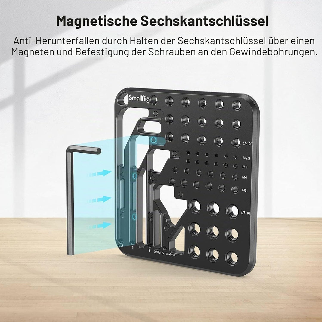 SMALLRIG Aufbewahrungsplatte für Schrauben und Schraubendreher mit Inbusschlüsseln und Funktionsschr