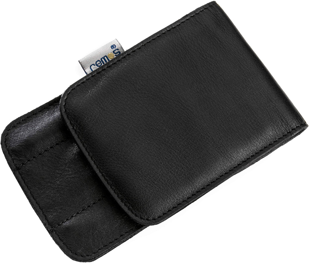 REMOS Nageletui leer aus echtem Leder zum Bestücken mit 4 Instrumenten - schwarz, Schwarz