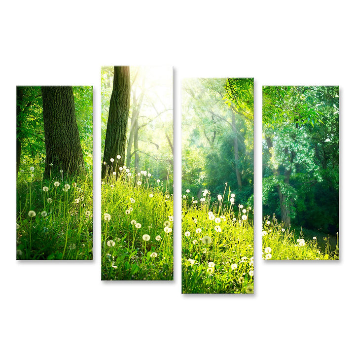 islandburner Bild auf Leinwand Spring Nature Schöne Landschaft Grünes Gras Und Bäume Bilder Wandbild
