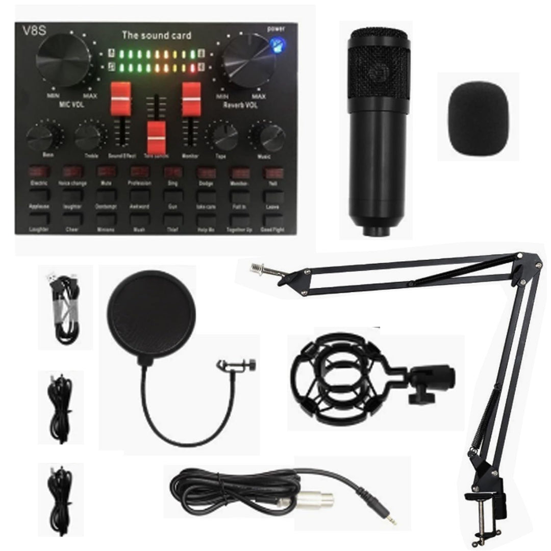 Podcast Mikrofon Bündeln,USB Nieren Kondensator BM800 Mikrofon,Audio-Interface mit Sprachumschalter-