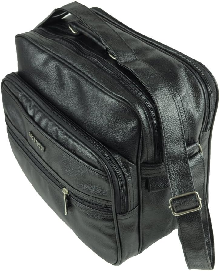 Stabile Arbeitstasche Flugumhänger Flugbegleiter Umhängetasche Messenger Bag schwarz Querformat
