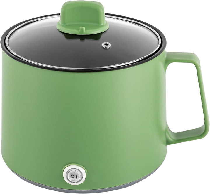 vinnyooc Elektrische Hot Pot mit Dampfgarer, 1,7L Tragbare Antihaft Multikocher, Elektrischer Kochto