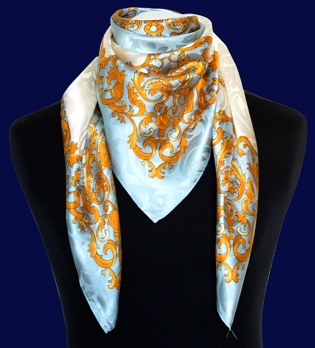 Lorenzo Cana Luxus Seidentuch Damast Damentuch 100% Seide gewebt bedruckt 88 cm x 88 cm opulentes Ba