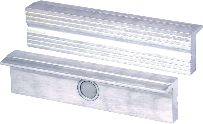 Heuer 110140 Schraubstockbacken/Schutzbacken (rechtwinkelig, planparallel, integrierte Spezialmagnet