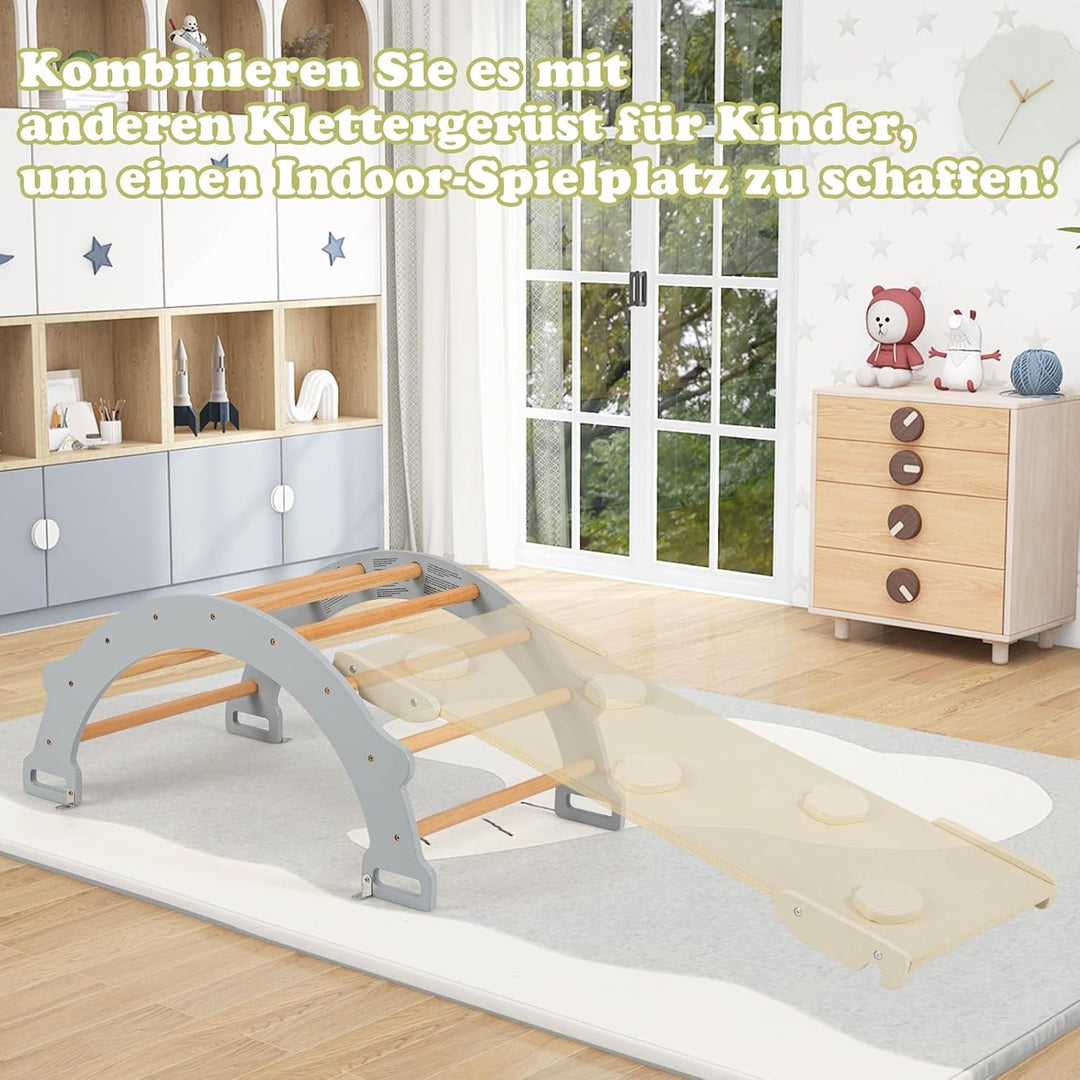 COSTWAY Kletterbogen mit weichem Kissen, Kletterdreieck zum Wippen, Klettern und Krabbeln, Indoor Kl