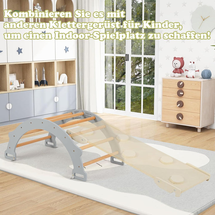 COSTWAY Kletterbogen mit weichem Kissen, Kletterdreieck zum Wippen, Klettern und Krabbeln, Indoor Kl